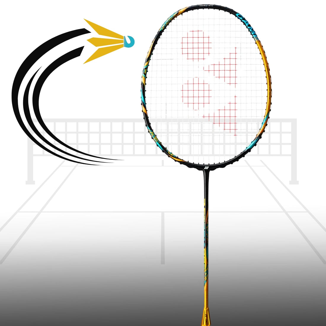 Yonex Astrox 88D Tour badminton racket, Camel Gold